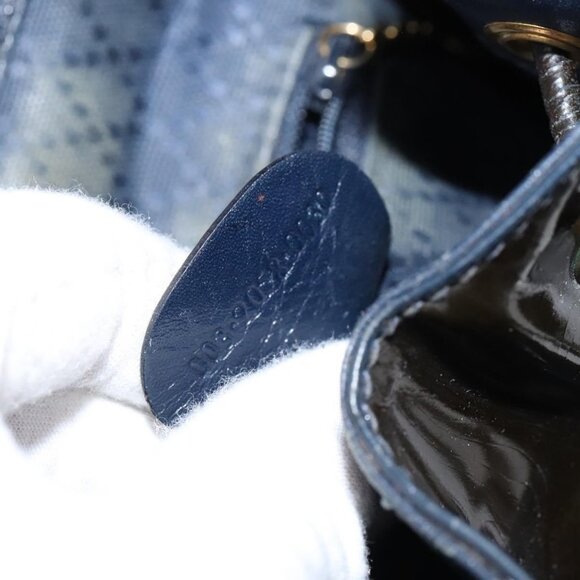 GUCCI Bamboo Backpack Enamel Black Gold Auth bs23155 - Picture 8 of 15